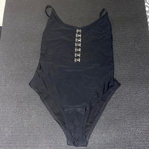 Tight black, one piece swimsuit